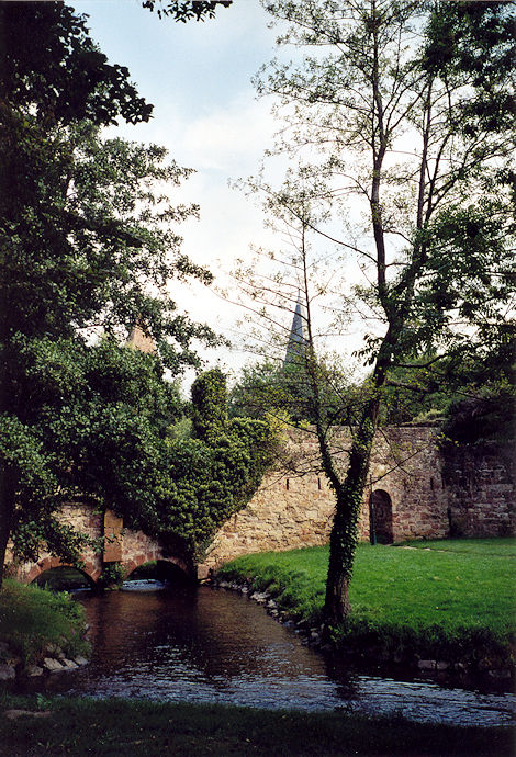 Town walls by river Lauter