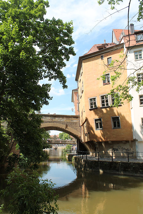 Historic houses on Habergasse along the Ludwig-Donau-Main-Kanal