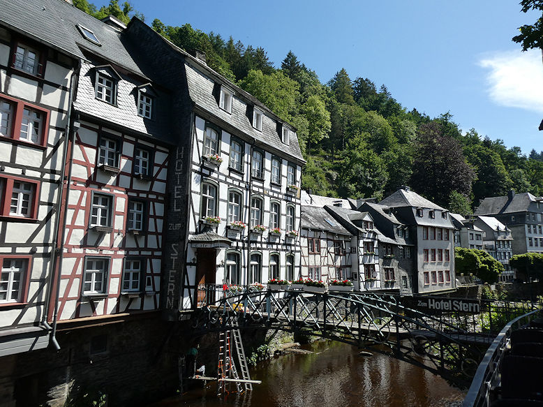 Houses along river Rur viewed from Markt