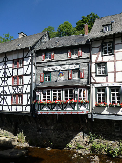 Houses along river Rur viewed from Markt