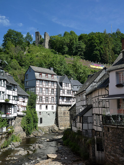 Half-timbered houses along the Rur and the Haller above