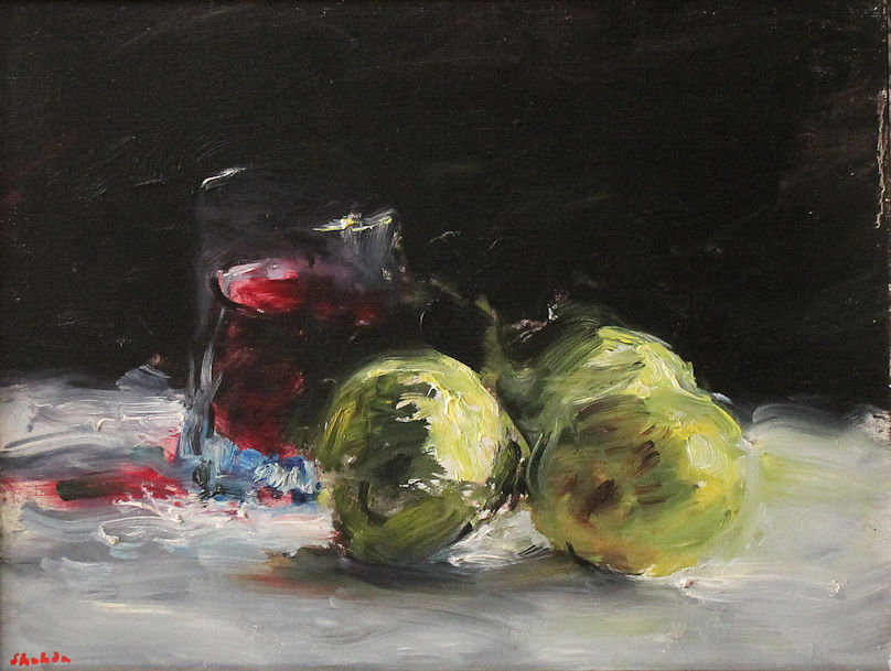 Verre vin pommes